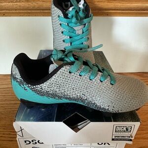 DSG Kids Gray and Teal soccer cleats